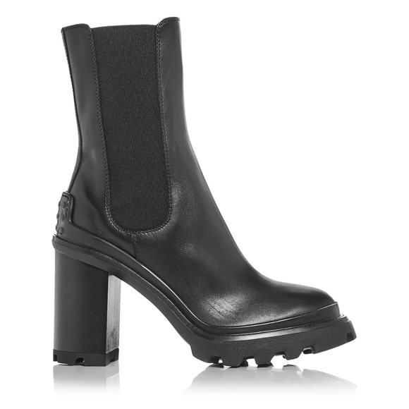 Tod's Shoes - Tod’s Chelsea block heel boots booties leather black size 9.5